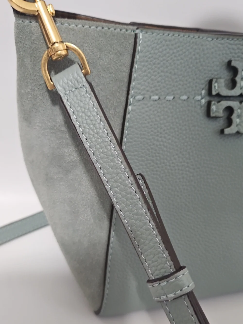 Tory Burch McGraw Small Bucket Bag Artic Blue